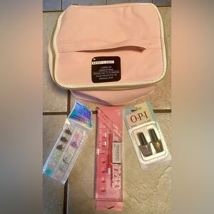 Sassy + Chic Pink Makeup Bag with Pink Nail Care Kit